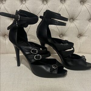 BCBGeneration Sexy Black Strappy Heels